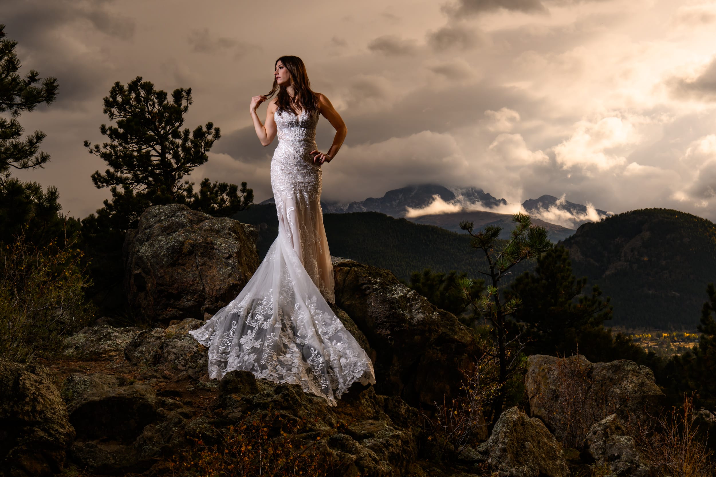 Estes Park wedding bride